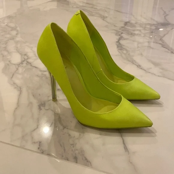 Toe Aldo Neon Green Heels Neon Green Snake Print Shoes Aldo